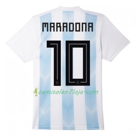 Camisola Argentina Maradona 10 1º Equipamento Mundial 2018 Manga Curta